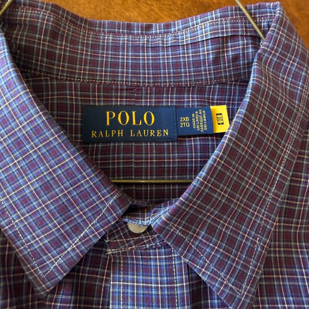 POLO by Ralph Lauren Dress Shirt - Purple Plaid - 2XB